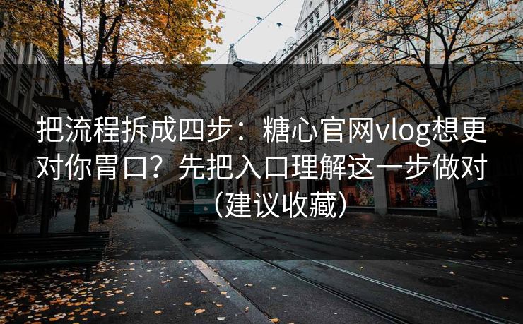 把流程拆成四步：糖心官网vlog想更对你胃口？先把入口理解这一步做对（建议收藏）