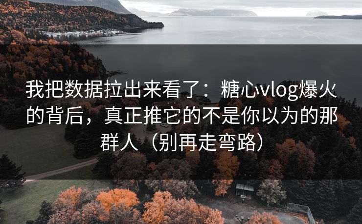 我把数据拉出来看了：糖心vlog爆火的背后，真正推它的不是你以为的那群人（别再走弯路）  第1张