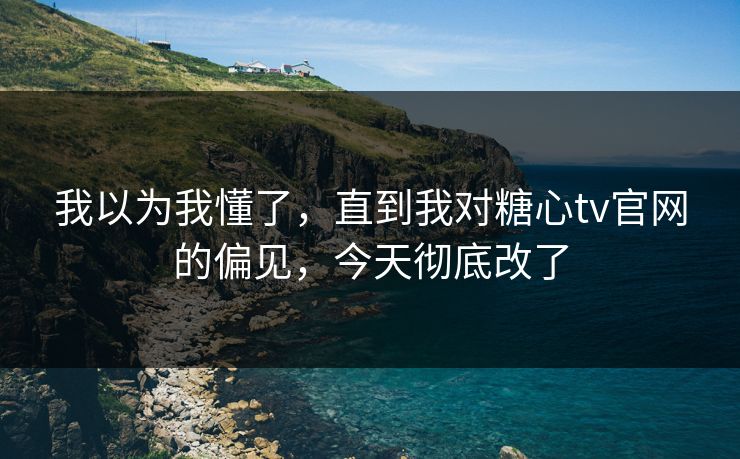 我以为我懂了，直到我对糖心tv官网的偏见，今天彻底改了