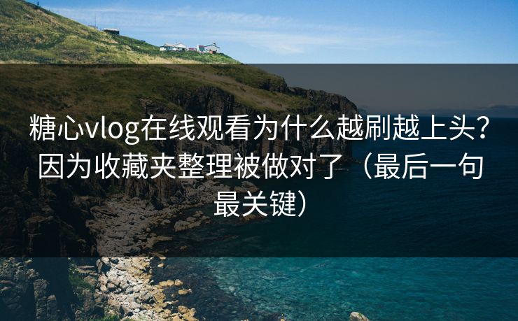糖心vlog在线观看为什么越刷越上头？因为收藏夹整理被做对了（最后一句最关键）